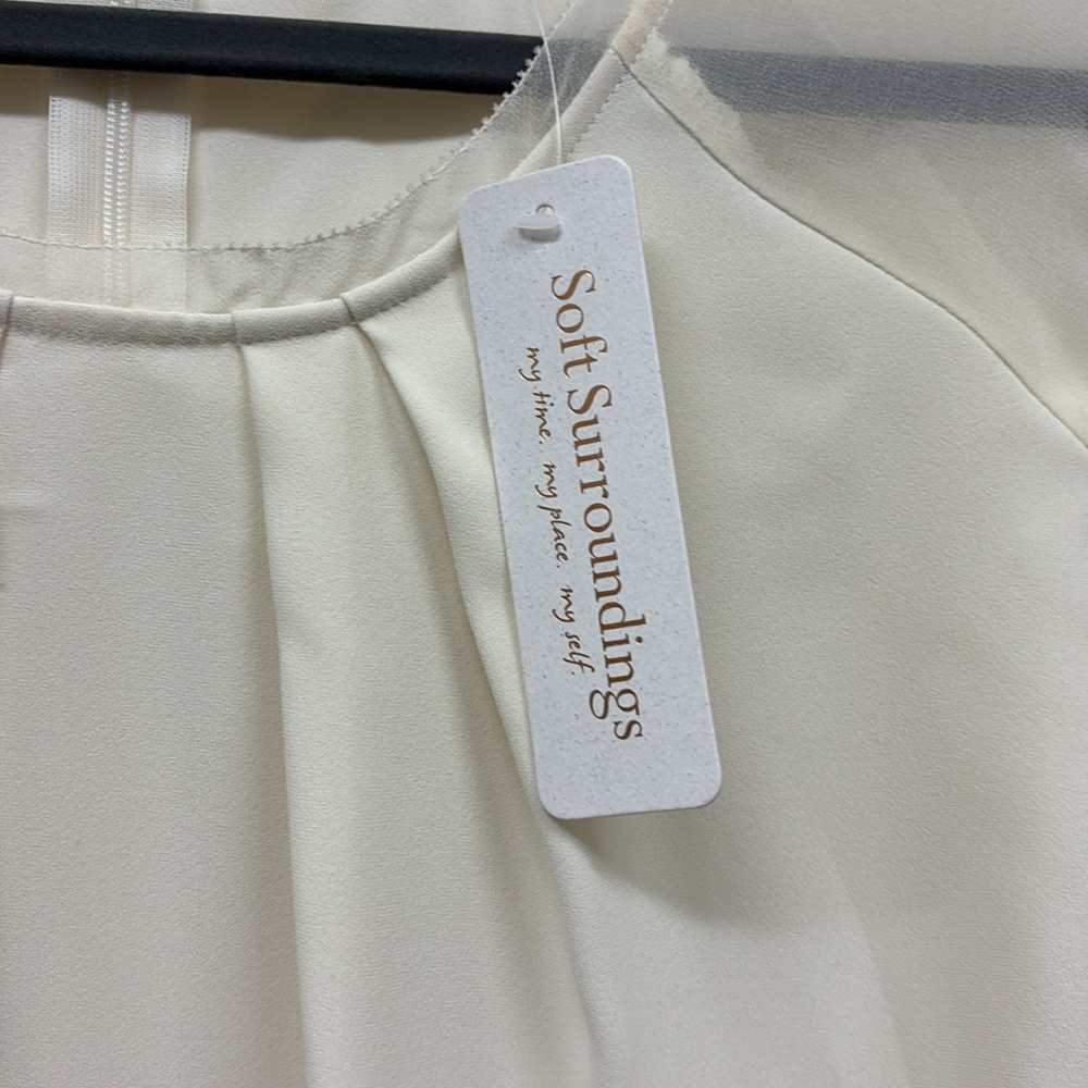NWT Soft Surroundings Ecru Blouse - Picture 7 of 7